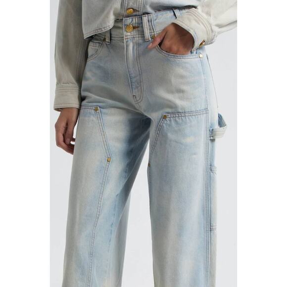 Ulla Johnson Olympia Wide Leg Jean in Cielo 28 - Picture 3 of 5